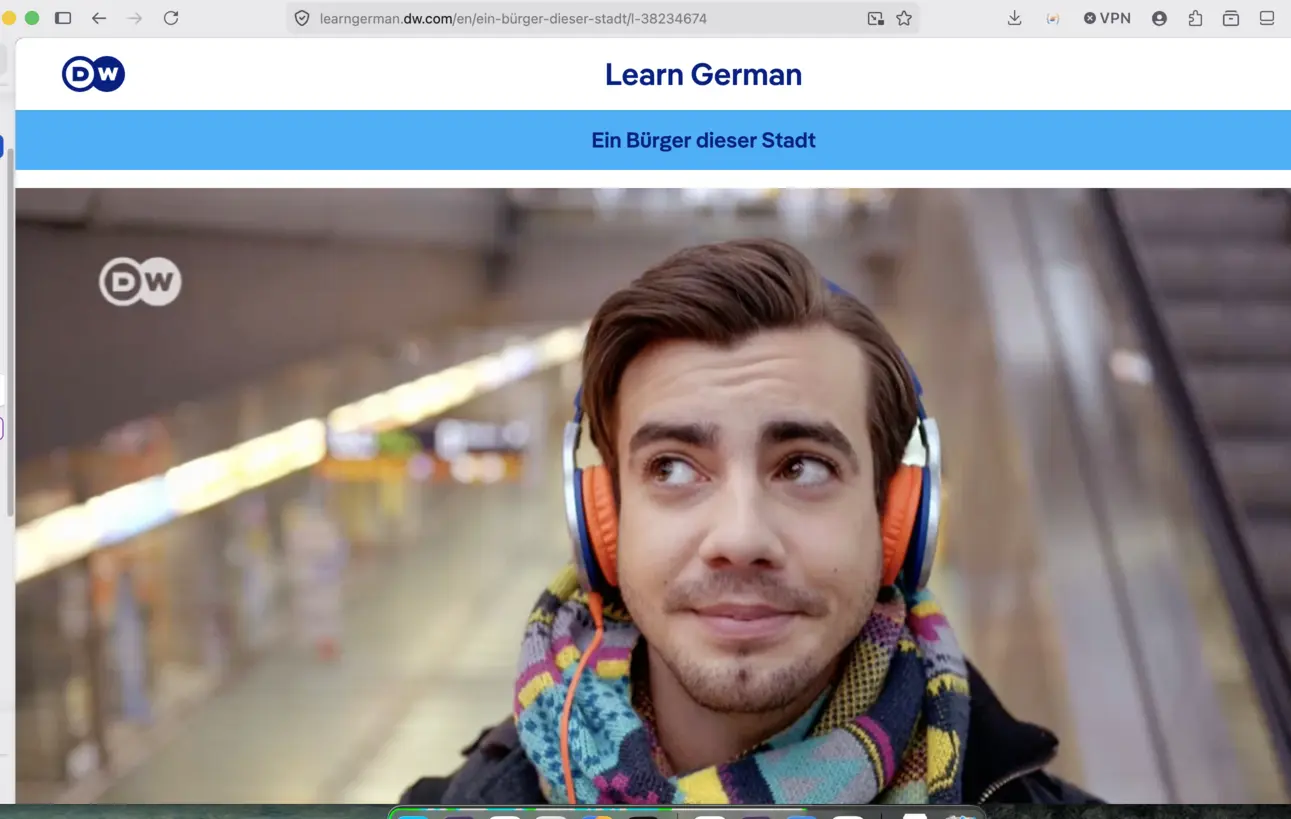 The webpage before applying the style changes, the video element size is larger than the viewport